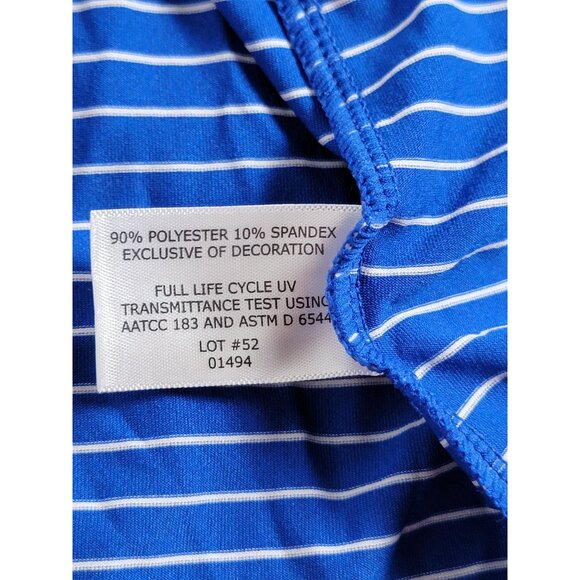 Coolibar Womens Blue Striped UPF 50+ Quarter-Zip Long Sleeve Shirt Large Stretch - Picture 4 of 9